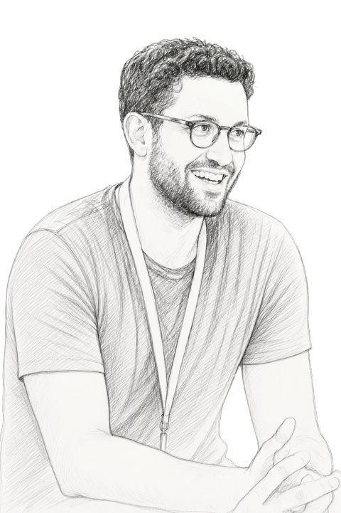Illustrated portrait of Jonathan Baer